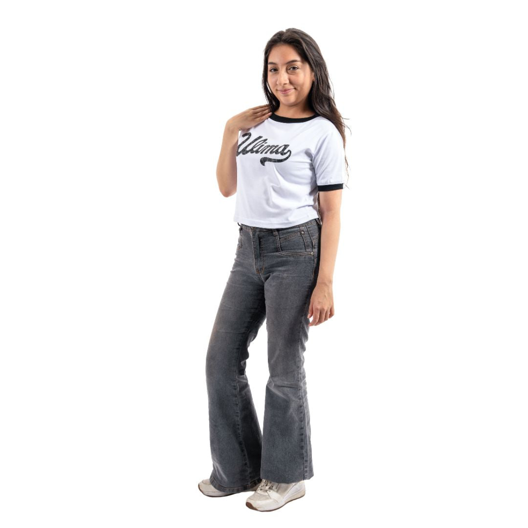 POLO CROP MANGA CORTA